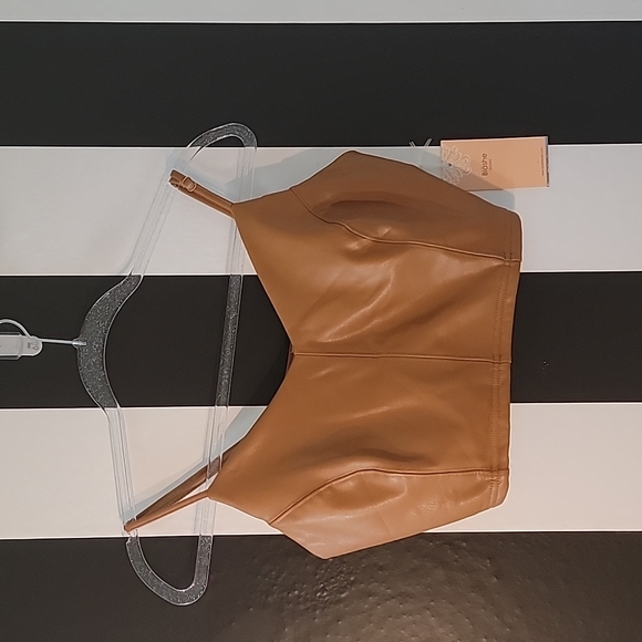 Tops - Blush Faux Leather Top